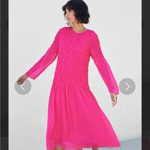 AYR Pink Pleated “Something Special” Midi Dress